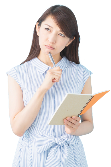 困った顔の女性